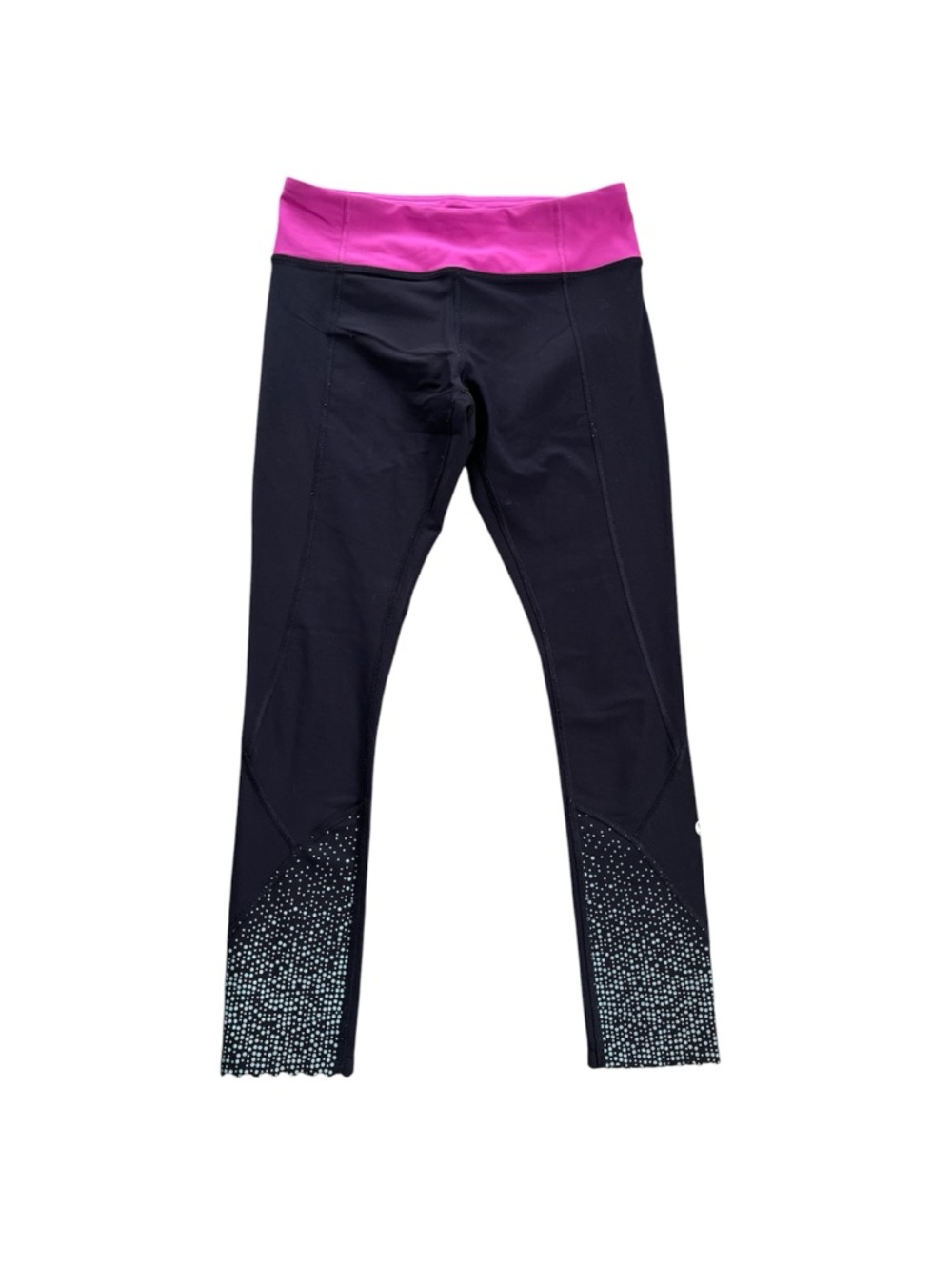 Lululemon Tight Stuff 24” Navy Blue/Pink Waistband Athletic Leggings Size 6